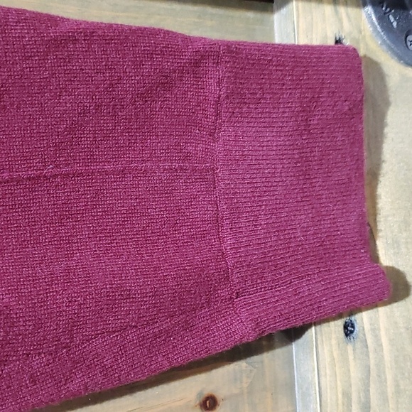 ST JOHN CASHMERE KNIT  CASUAL PANTS MAROON W STRIPE WAIST MEDIUM - Picture 3 of 12